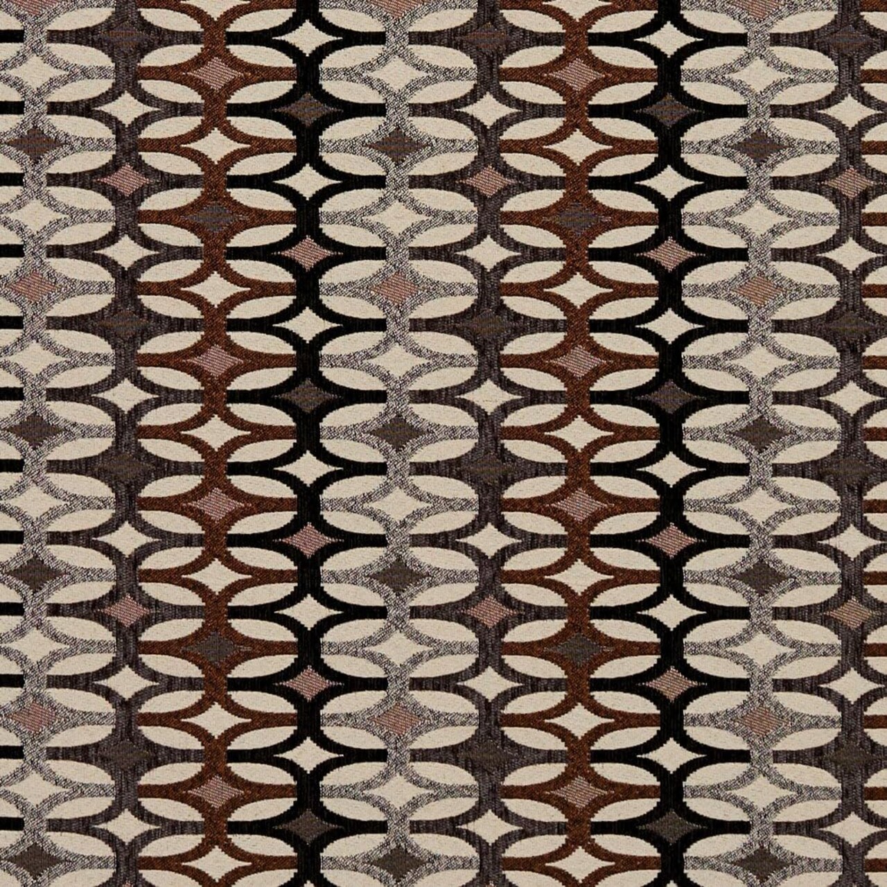 Black Brown Abstract Geometric Woven Pattern Upholstery Fabric by The Yard - SKU: Kinsey Bronze